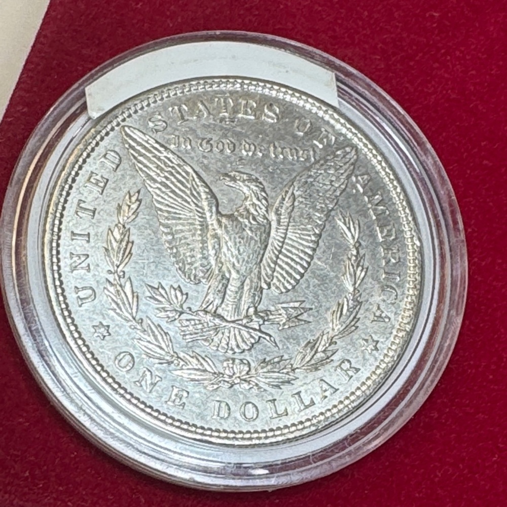 Morgan Dollar Silver Coin  1896 in Protective Case vintage rare old coin - Picture 3 of 9